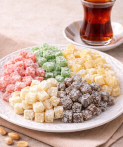 Darende Kayısı Dünyası Karışık Çifte Kavrulmuş Lokum (6 Renk) (500 Gr)– Çay Yanı İkramlık