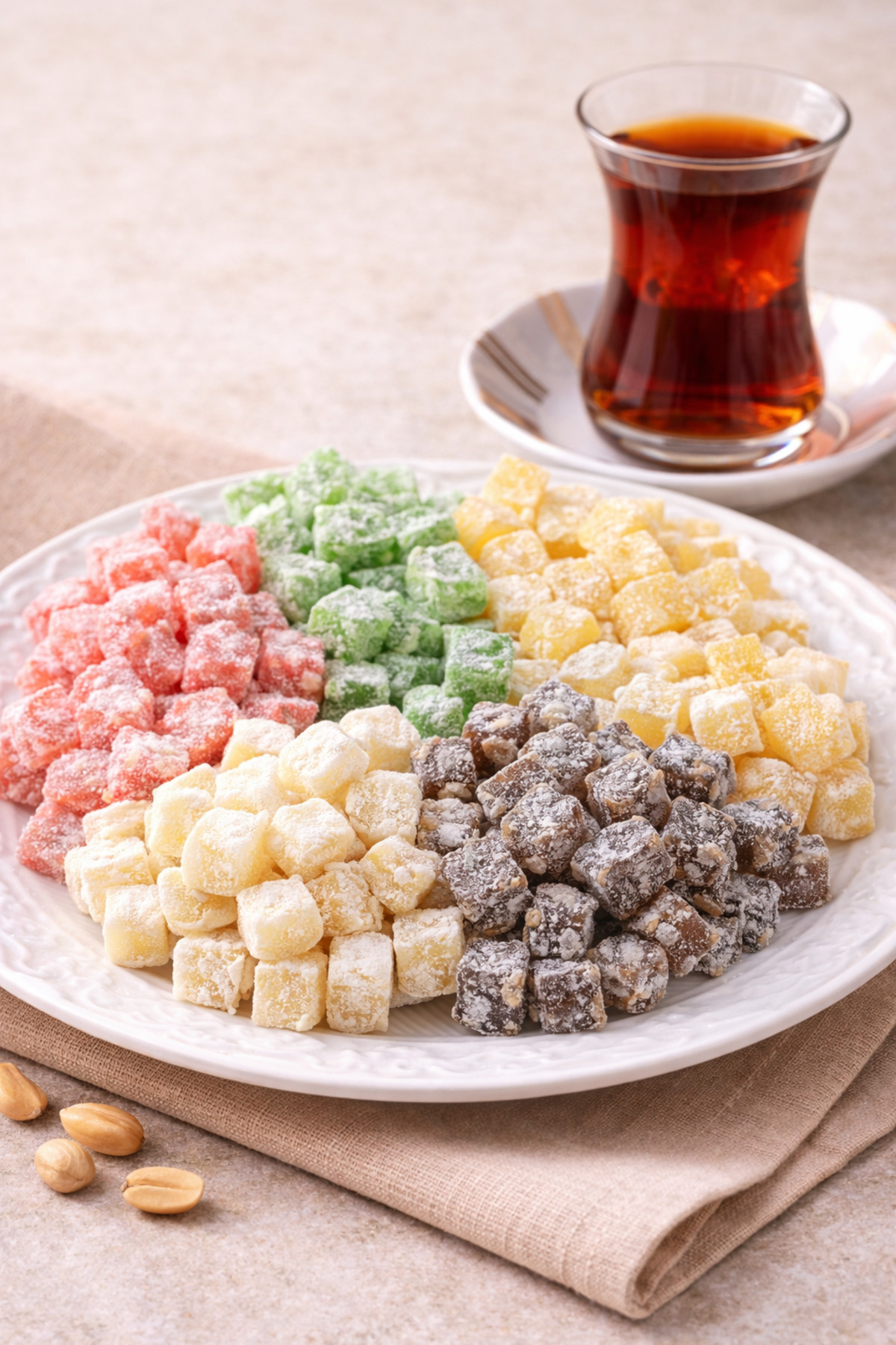 Darende Kayısı Dünyası Karışık Çifte Kavrulmuş Lokum (6 Renk) (500 Gr)– Çay Yanı İkramlık