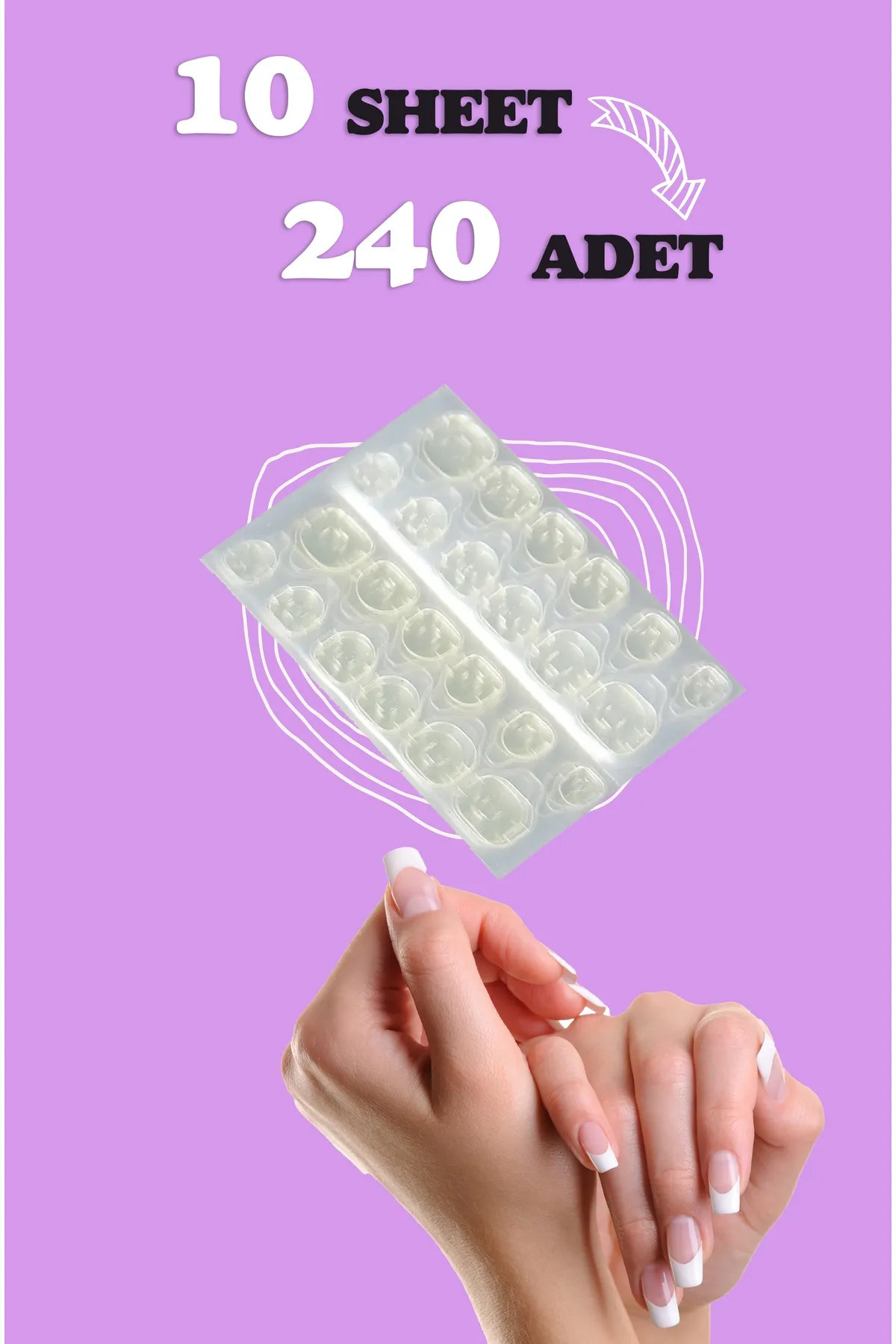 Nail Master 240 Adet Zararsız Takma Tırnak Yapıştırıcı Protez Yapıştırıcı Jel Sticker Tak Çıkar Yapıştırma Bandı