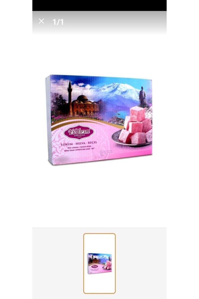 Yıldırım Şekerleme 750gr Muska Şeklinde Güllü Lokum