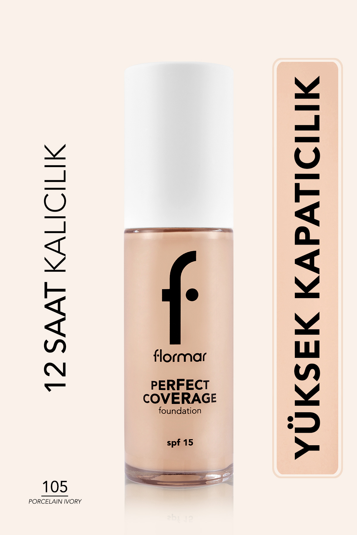 Flormar Perfect Coverage Yüksek Pigmentli & Yarı Parlak Bitişli SPF15 Fondöten