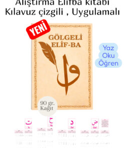 kitapsev Gölgeli Elif ba Kuran Yaz Arapça Yaz Kılavuz Çizgili Alıştırmalı Harfler
