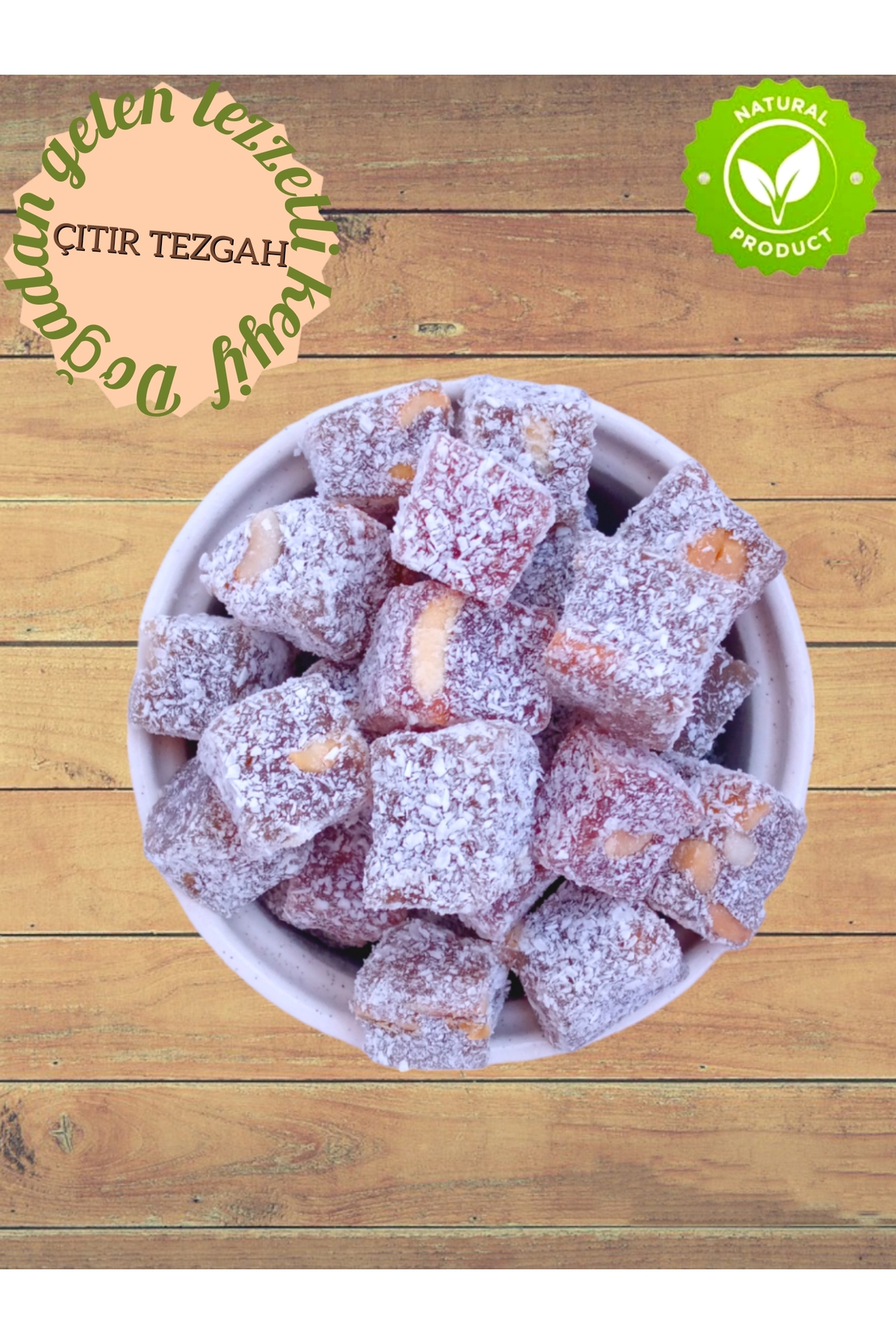ÇITIR TEZGAH Çifte kavrulmuş yerfıstıklı hindistan cevizi kaplamalı taze lokum 250 gr