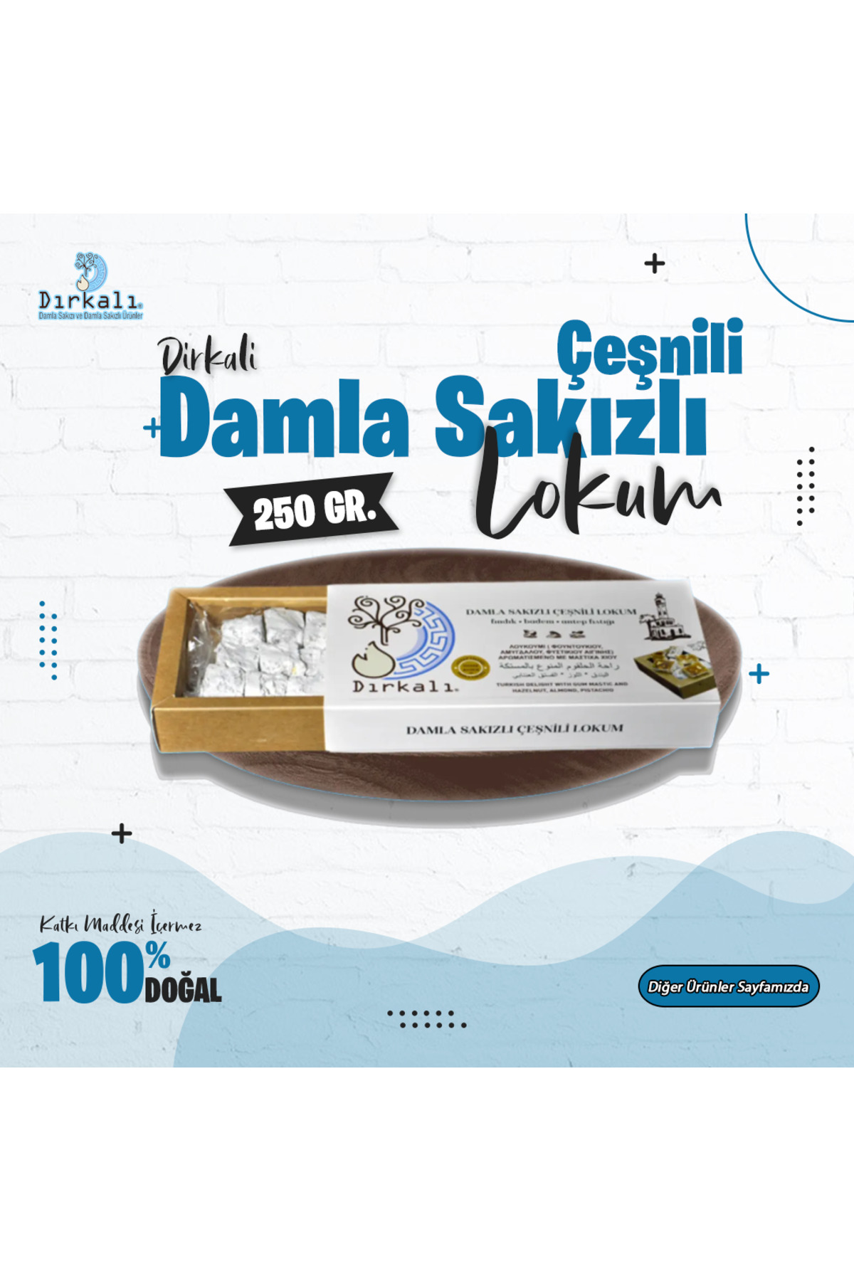 DIRKALI ÇEŞNİLİ DAMLA SAKIZLI LOKUM 250 g