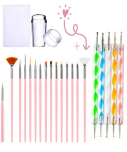 AcarlarTicaret 21 Parça Pro Nail Art Desen Tırnak Süsleme Dot Ve French Seti