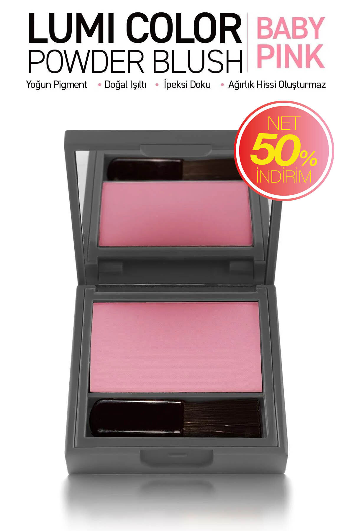 Alix Avien Yoğun Pigmentli Ultra İnce İpeksi Dokulu Pudra Allık - Lumi Color Powder Blush 150 Baby Pink