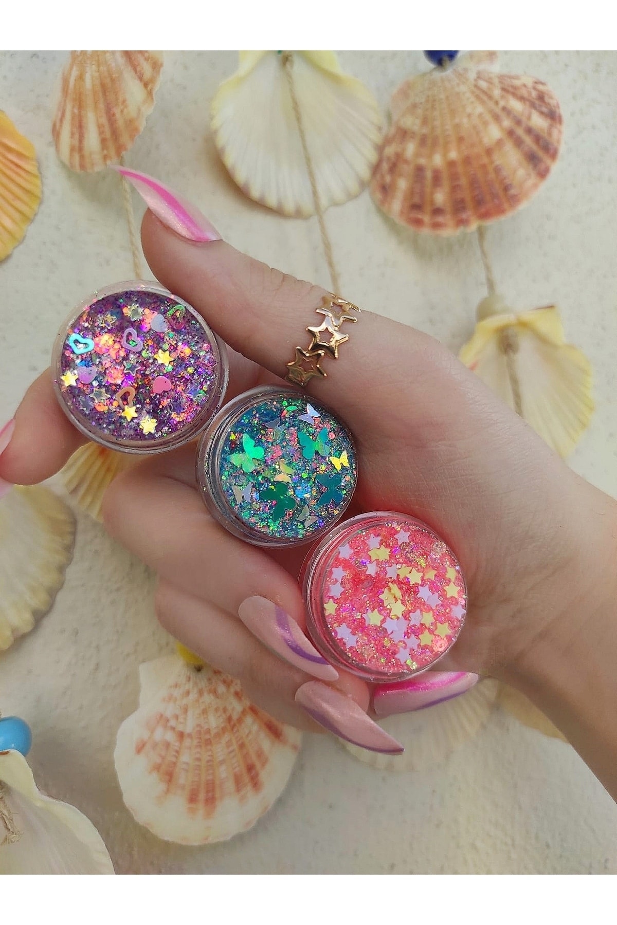 hbtasarim Glitter Far Jel Far 3lu Parlak Glitter