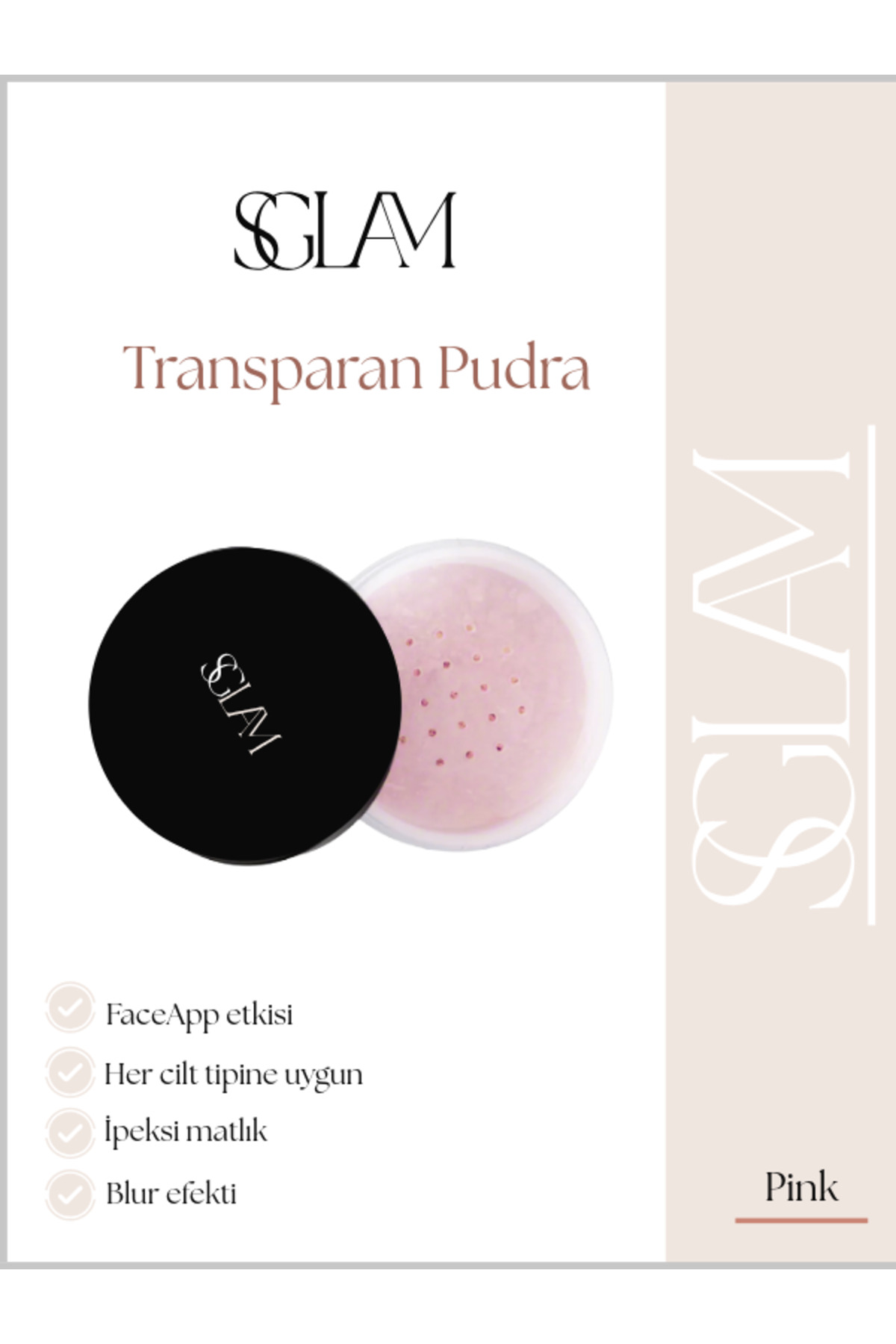 S'GLAM PINK TRANSPARAN PUDRA