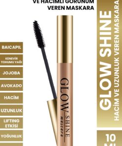 PROCSIN GLOW SHINE Hacim ve Uzunluk Veren Baicapil İçeren Besleyici Maskara 10 ml