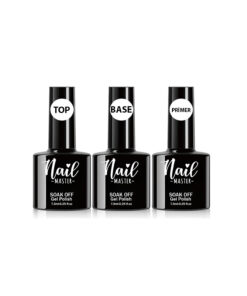 Nail Master Kalıcı Oje Protez Tırnak Top Coat Rubber Base Coat Primer 3lü Set