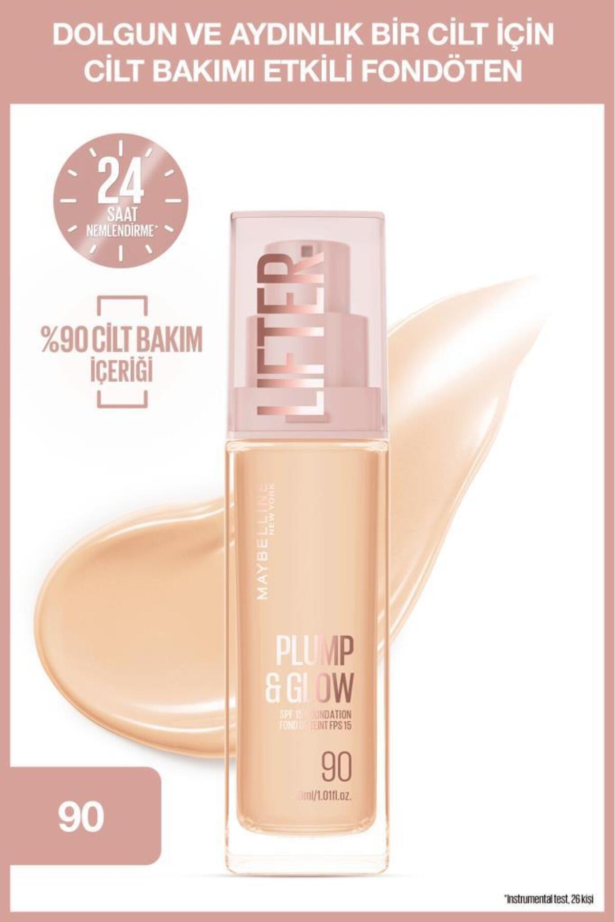 Maybelline New York Lifter Niasinamid ve Hyalüronik Asit İçeren Aydınlatan Fondöten - 90
