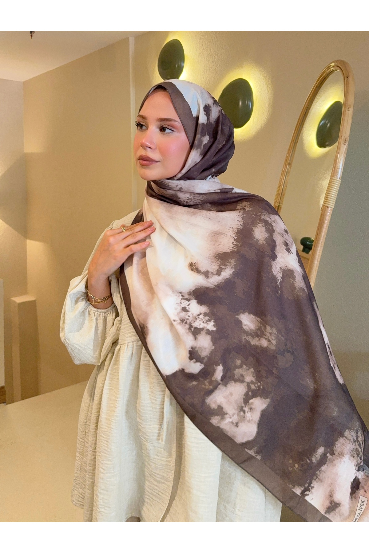 Mira İpek Batik Desenli Pamuk Soft Şal İlham Serisi ps24