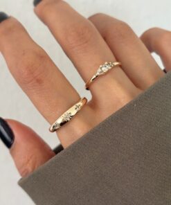 Lavian Accessories 2’li Göz Detay Minimal Yüzük Seti