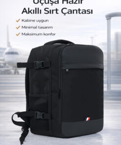 D'VERS Smart Kabin Boy Laptop ve Tablet Bölmeli, Suya Dayanıklı, Seyahat, Valiz, Sırt Çantası
