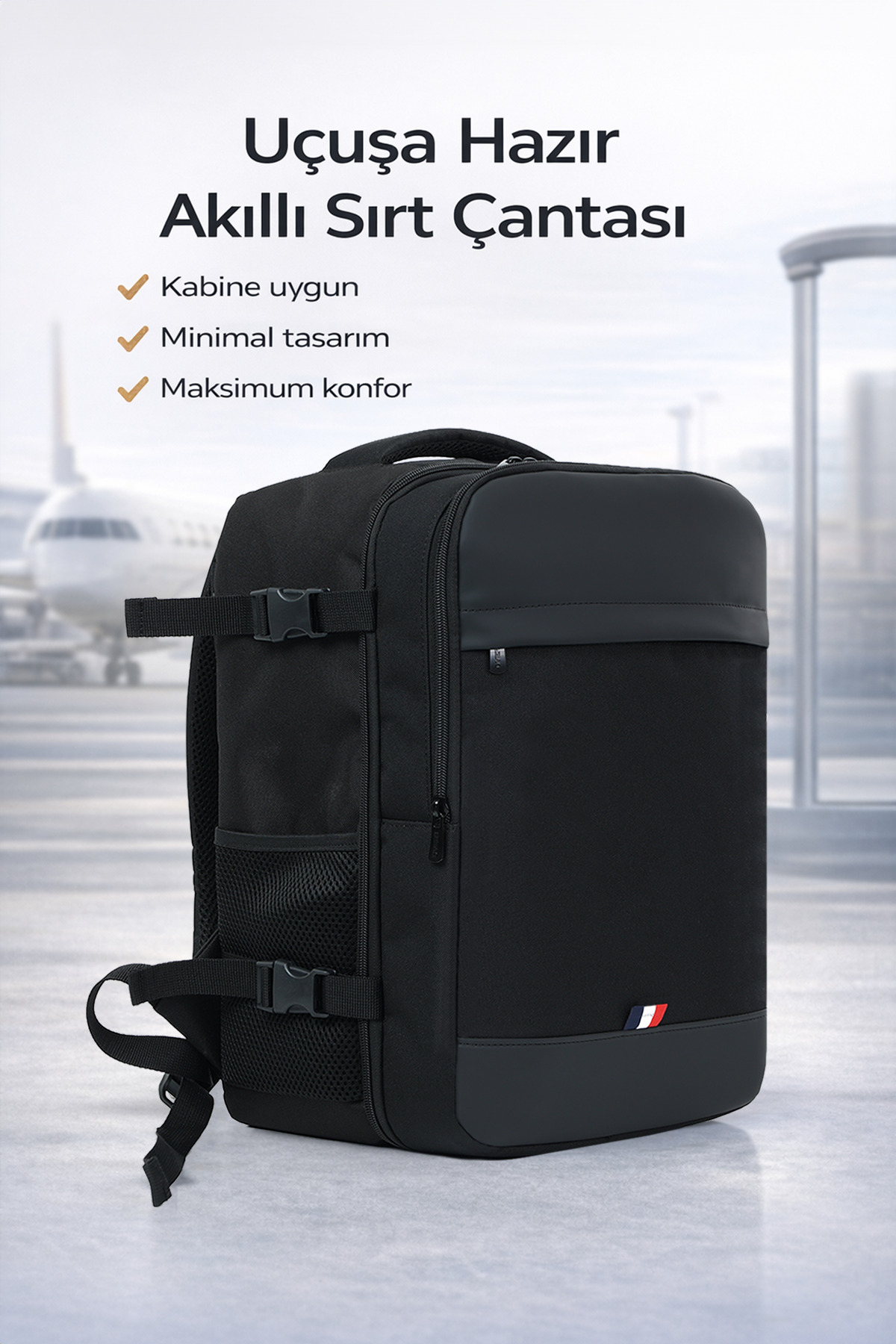 D'VERS Smart Kabin Boy Laptop ve Tablet Bölmeli, Suya Dayanıklı, Seyahat, Valiz, Sırt Çantası