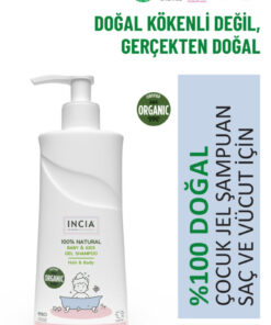 INCIA 0 Doğal Organik Sertifikalı Bebek ve Çocuk Jel Şampuanı Saç Vücut Lavanta Konak Önleyici 350 ml