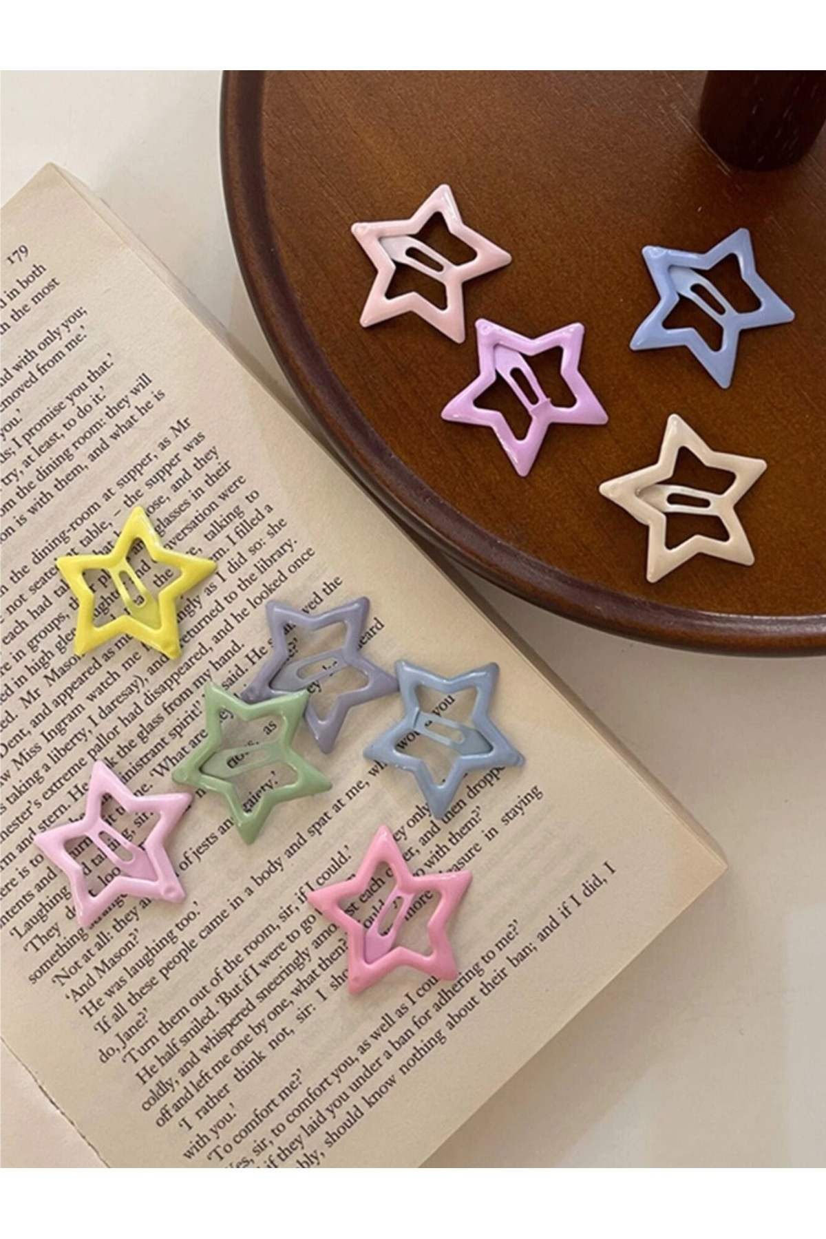 Planet Butik 6lı Pastel Renk Yıldız Çıt Çıt Star Toka