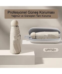 Genel Markalar Özel Kılıflı Krem Şemsiye (Kapsül Şemsiye)