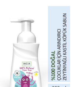 INCIA 0 Doğal Köpük Kastil Sabunu-çocuklar Için Zeytinyağlı 10 Bitkisel Değerli Yağ Vegan 200 ml