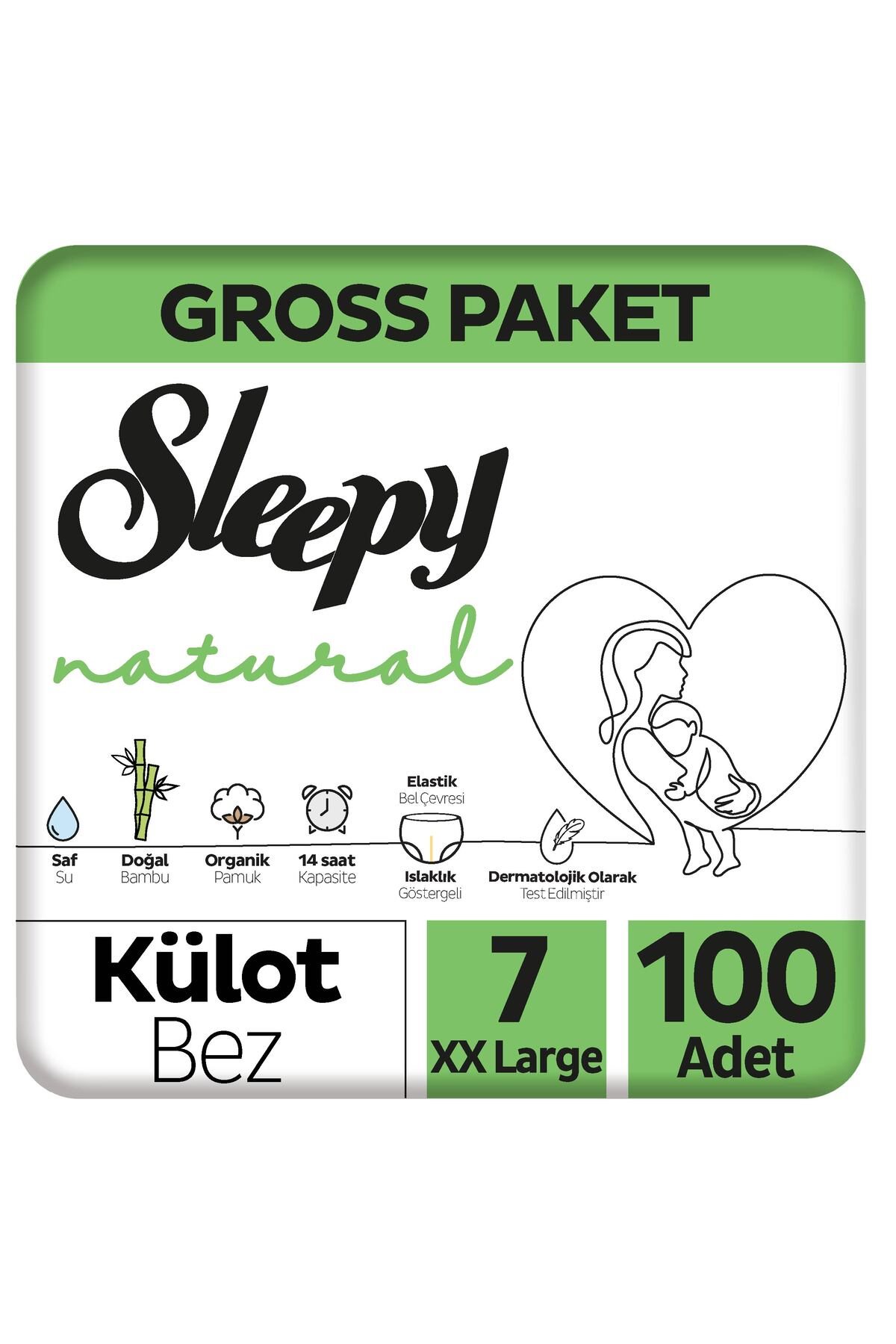 Sleepy Natural Gross Paket Külot Bez 7 Numara Xxlarge 100 Adet