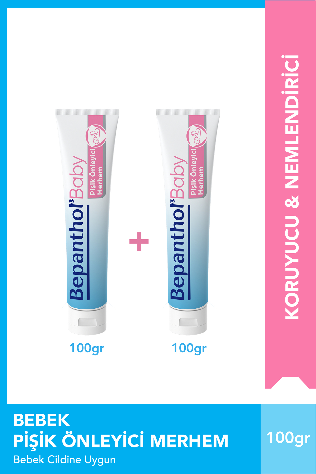 Bepanthol Baby Pişik Önleyici Merhem 100 gr 2li Paket L Sls, Parfüm Içermez