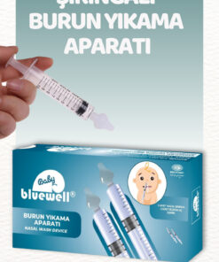 BLUEWELL ORTHOPEDICS PRODUCTS 2'li Şırıngalı Bebek Burun Yıkama Enjektörü Nazal Aspiratör Temizleme Aparatı Silikon Uç ve Şırınga