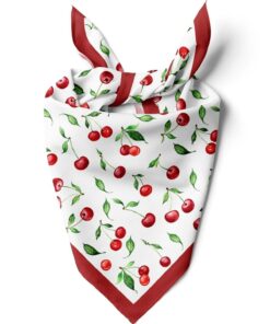 D scarf Kadın Kiraz Desenli Fular Bandana