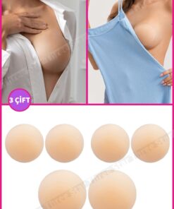 Three Star 3 Çift Silikon Göğüs Ucu Gizleyici Ve Kapatıcı Kadın Meme Ucu Kapatıcı Gizleyici Aparat Nipple