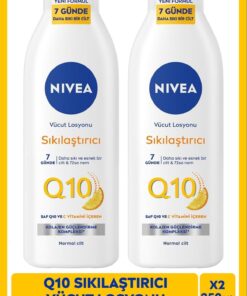 NIVEA Q10 Sıkılaştırıcı Vücut Losyonu 250ml, 7 Günde Sıkılaştırıcı, C Vitamini, Nemlendirici, X2 Adet