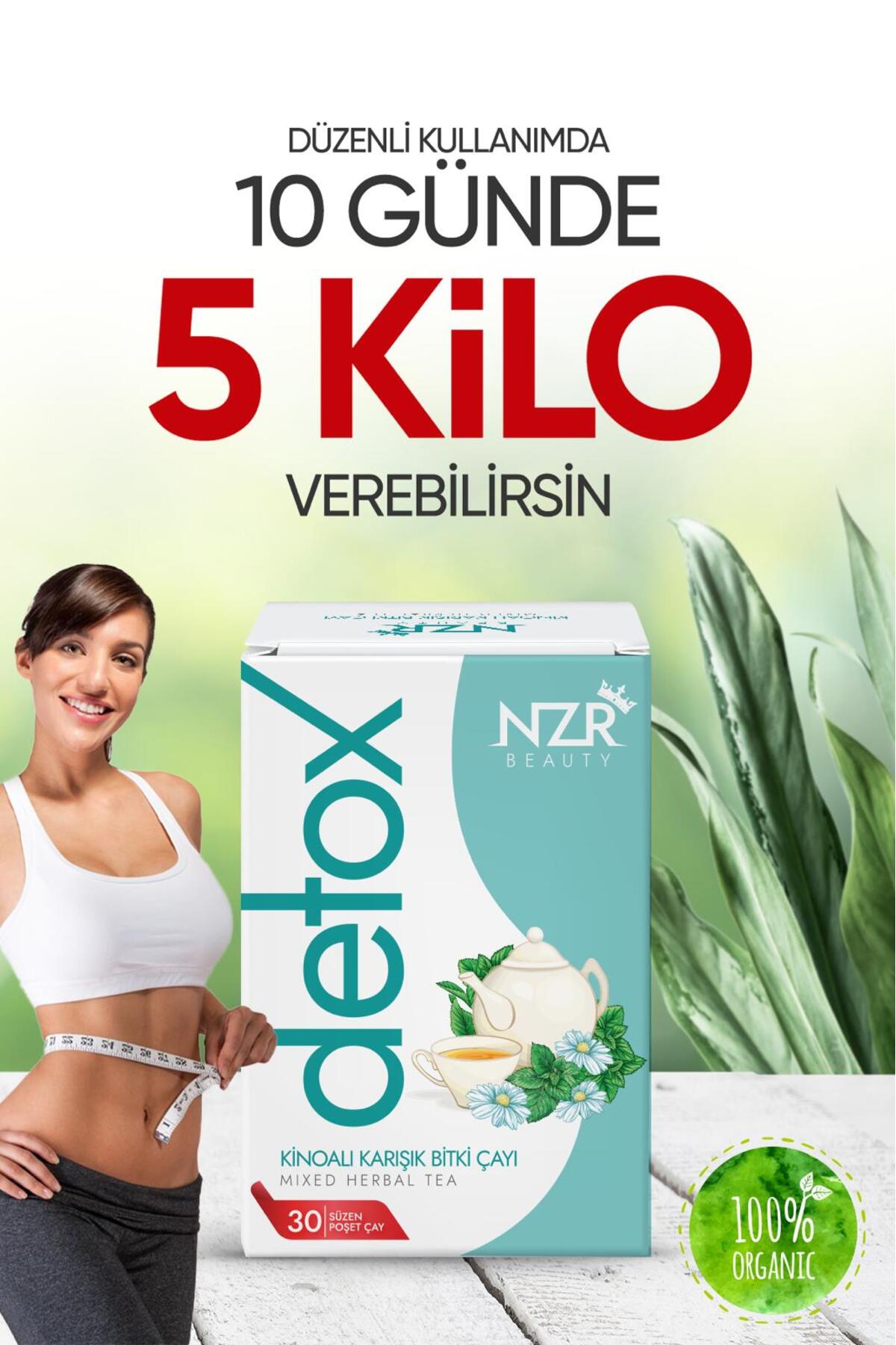 NZR BEAUTY Detox kilo vermeye ve zayıflamaya1 yardımcı Kinoa Karışımlı Bitkisel Form Çay