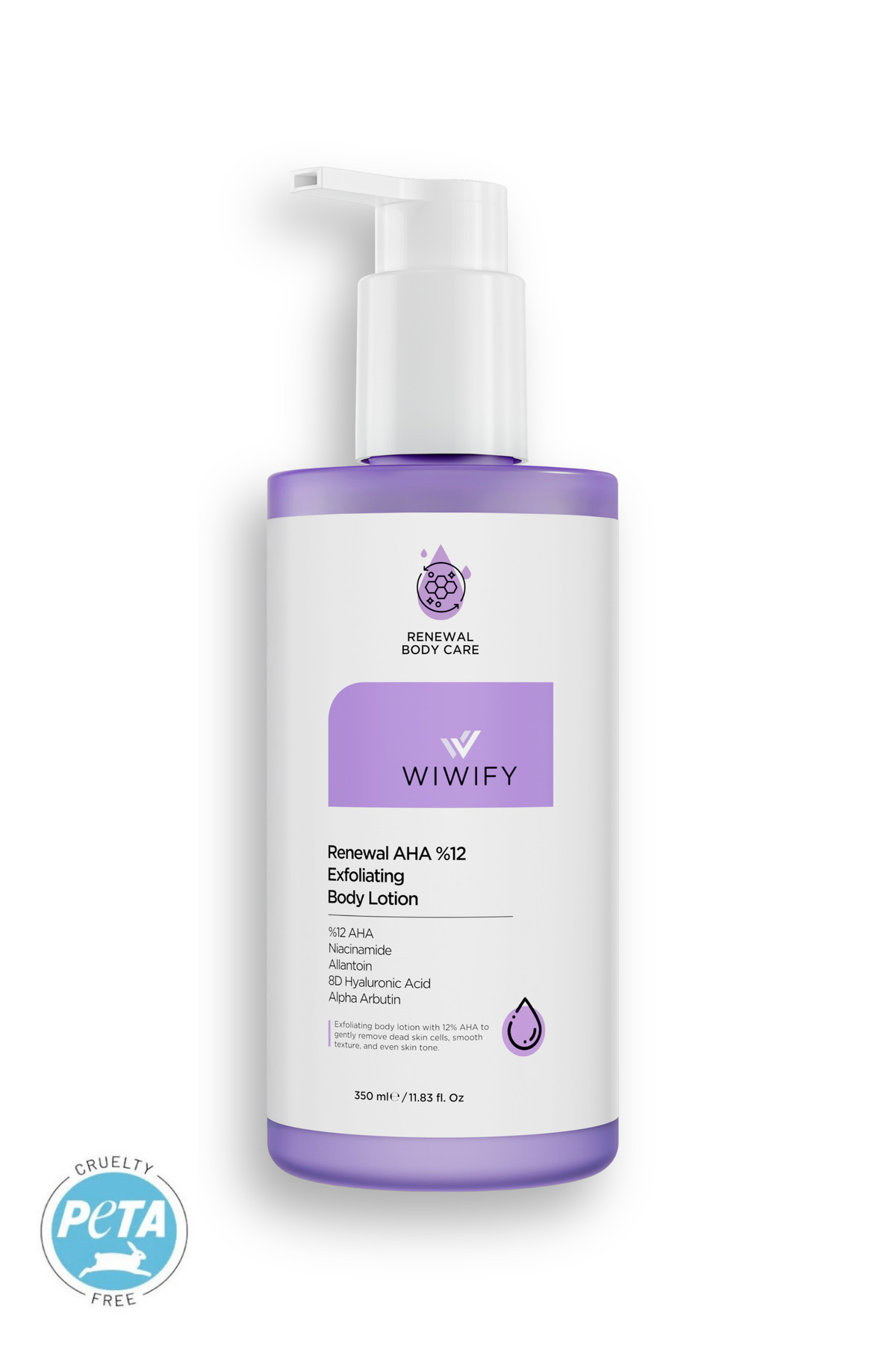 WIWIFY Renewal AHA Derinlemesine Arındırıcı, Nem Destekli Vücut Losyonu | AHA, Niacinamide, Arbutin