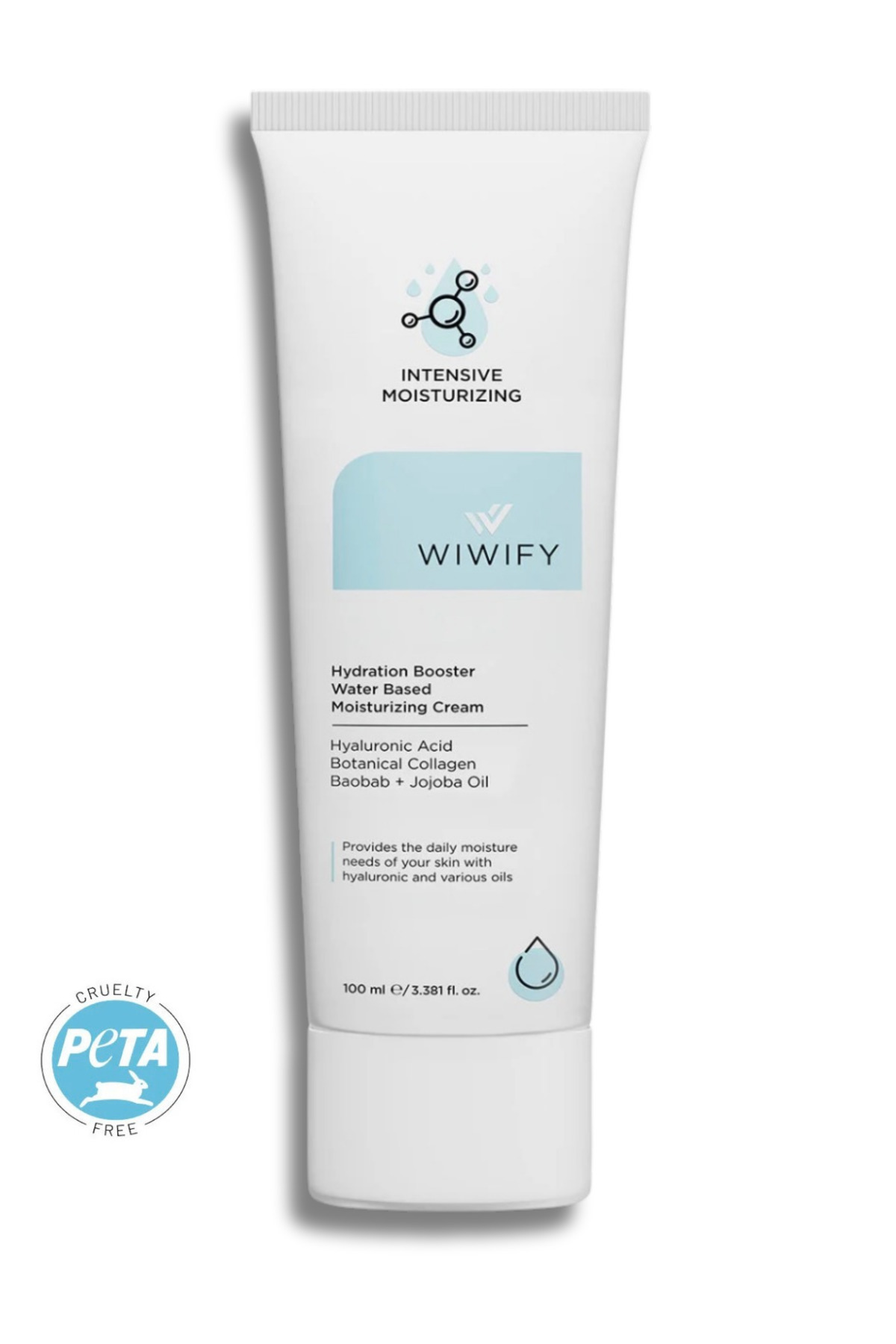 WIWIFY Su Bazlı Yoğun Nemlendirici Yüz Kremi 100 ml Tüm Cilt Tipleri 24 Saat Etkili