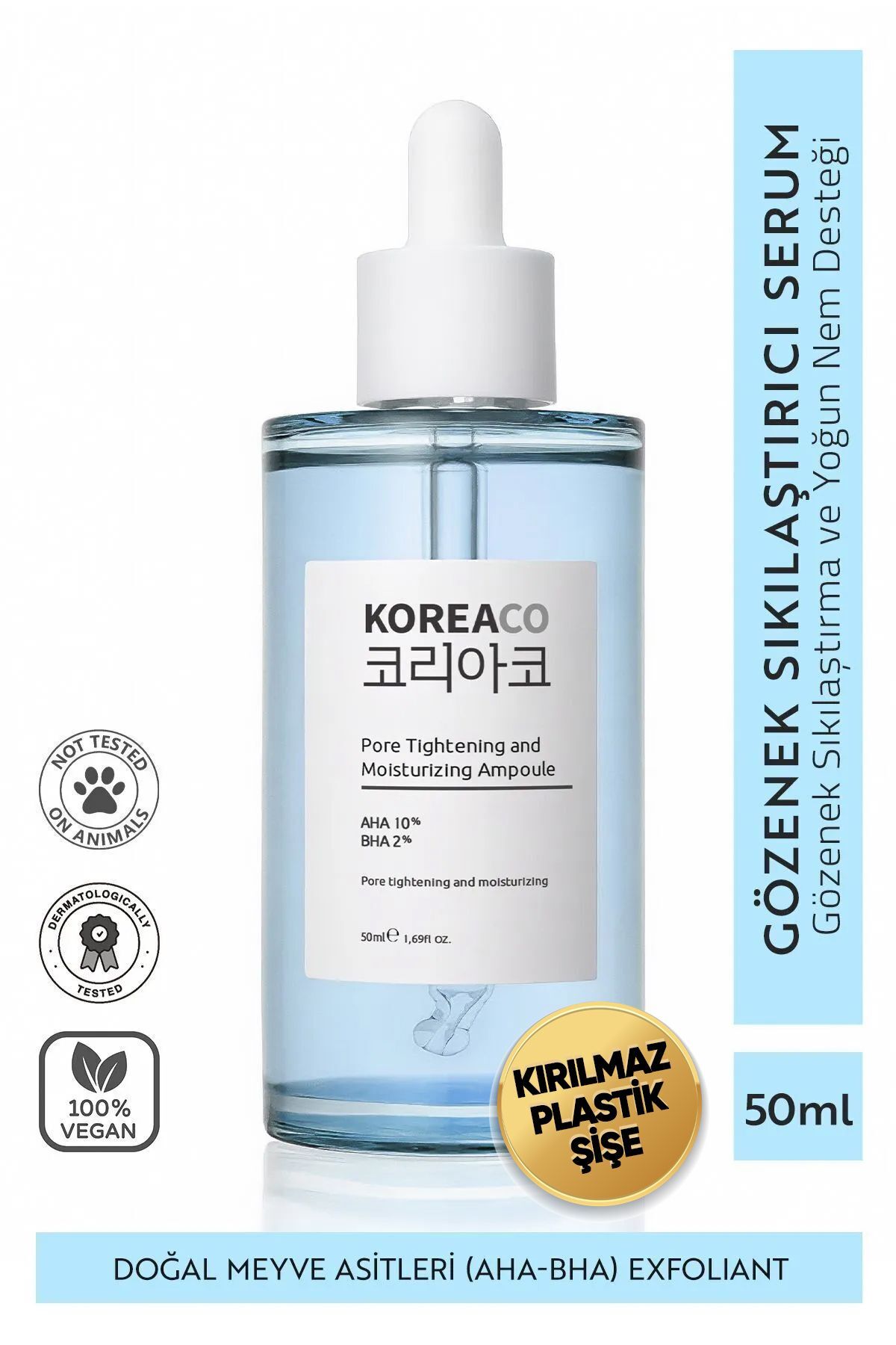 KOREACO Aha & Bha Canlandırıcı & Gözenek Sıkılaştırıcı Ve Nemlendirici (AHA-BHA%2) Ampoule