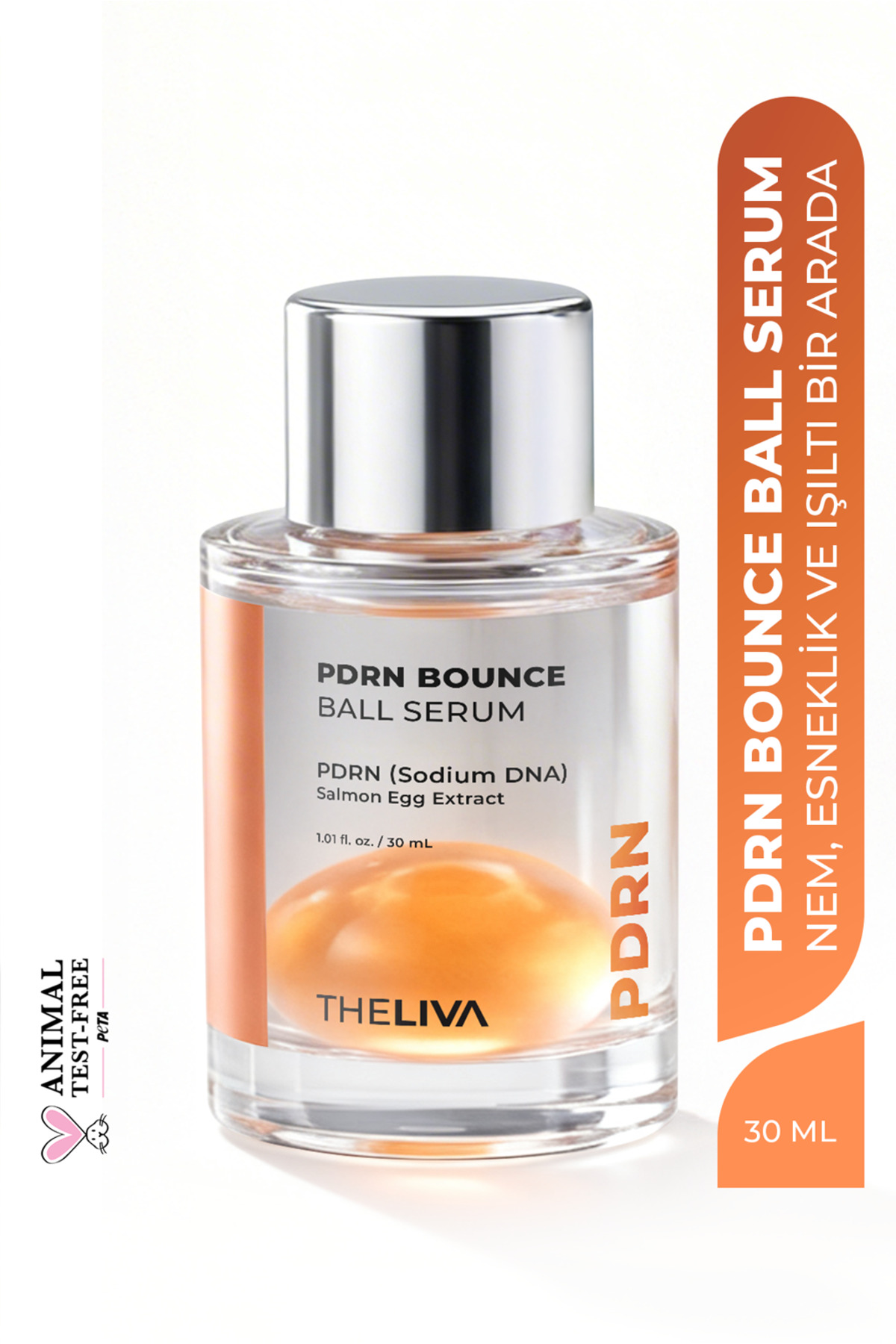 The Liva PDRN Dual Bounce Ball Serum, Çift Fazlı Essence Cilt Işıltısını Destekleyen Gençlik Serumu 30 ml