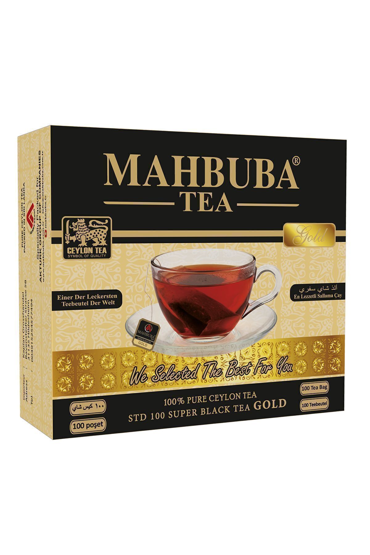 Mahbuba Std 100 Ithal Seylan Sri Lanka Ceylon Kaçak Sallama Süzen Bardak Poşet Siyah Yaprak Çayı 100x2gr