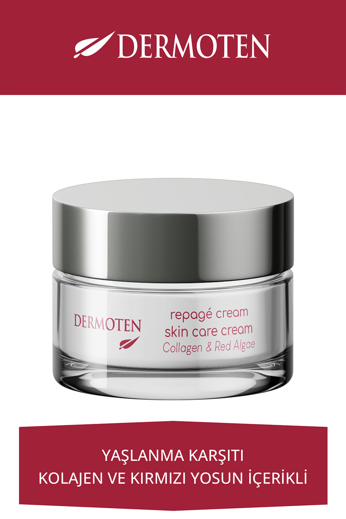Dermoten Repage Yaşlanma Karşıtı Kolajen & Kırmızı Yosun Cilt Bakım Kremi 50 ml