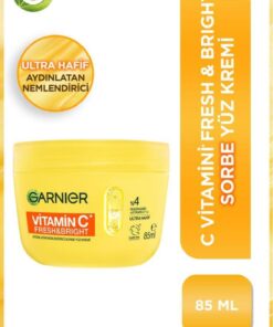 Garnier C Vitamini Fresh & Bright Aydınlatıcı Nemlendirici Sorbe Yüz Kremi 85 ML, Vegan & Cruelty Free