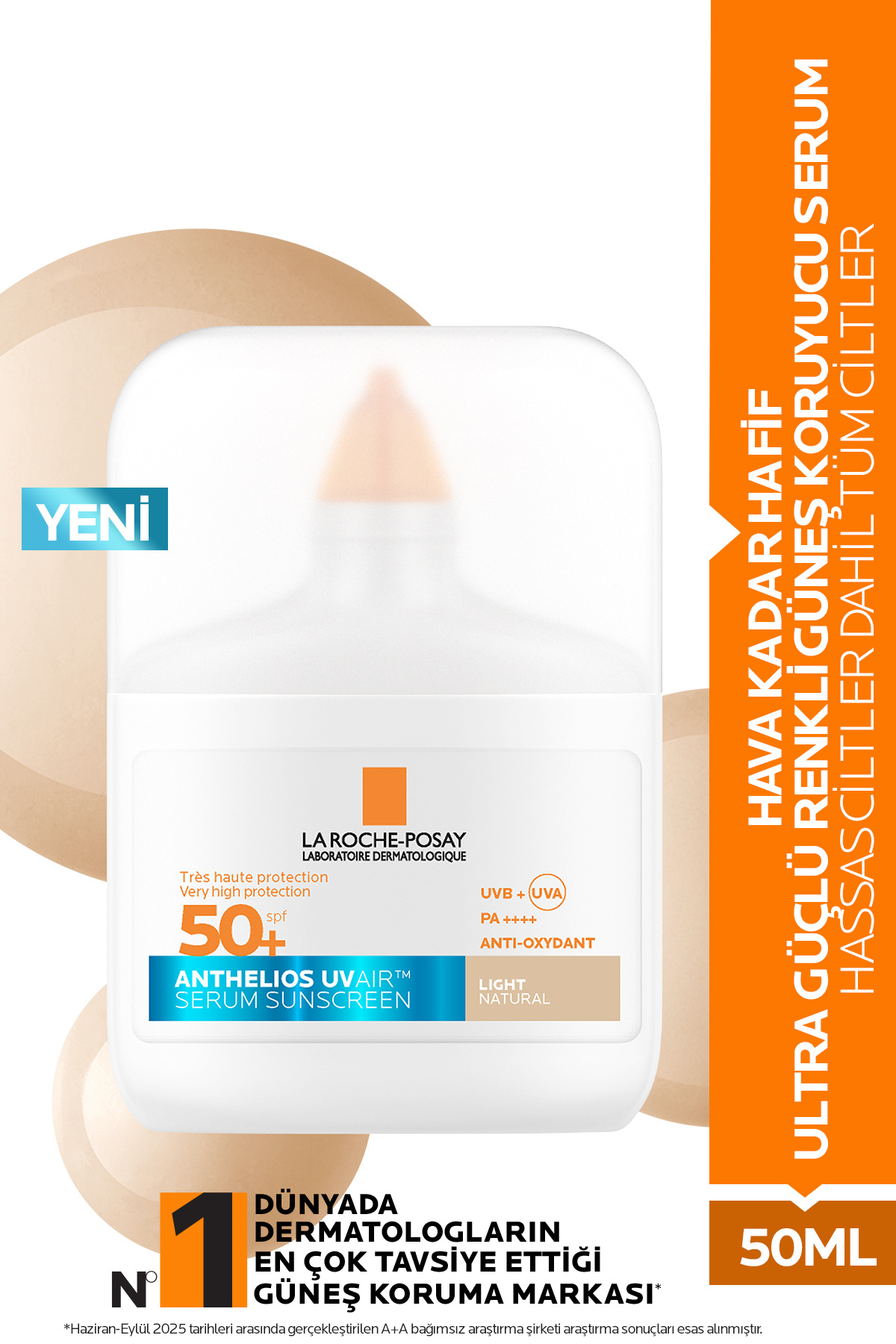 La Roche Posay Anthelios UVAIR SPF50+ Aydınlık Görünüm Veren Ultra Güçlü Renkli Güneş Koruyucu Serum 50 ml