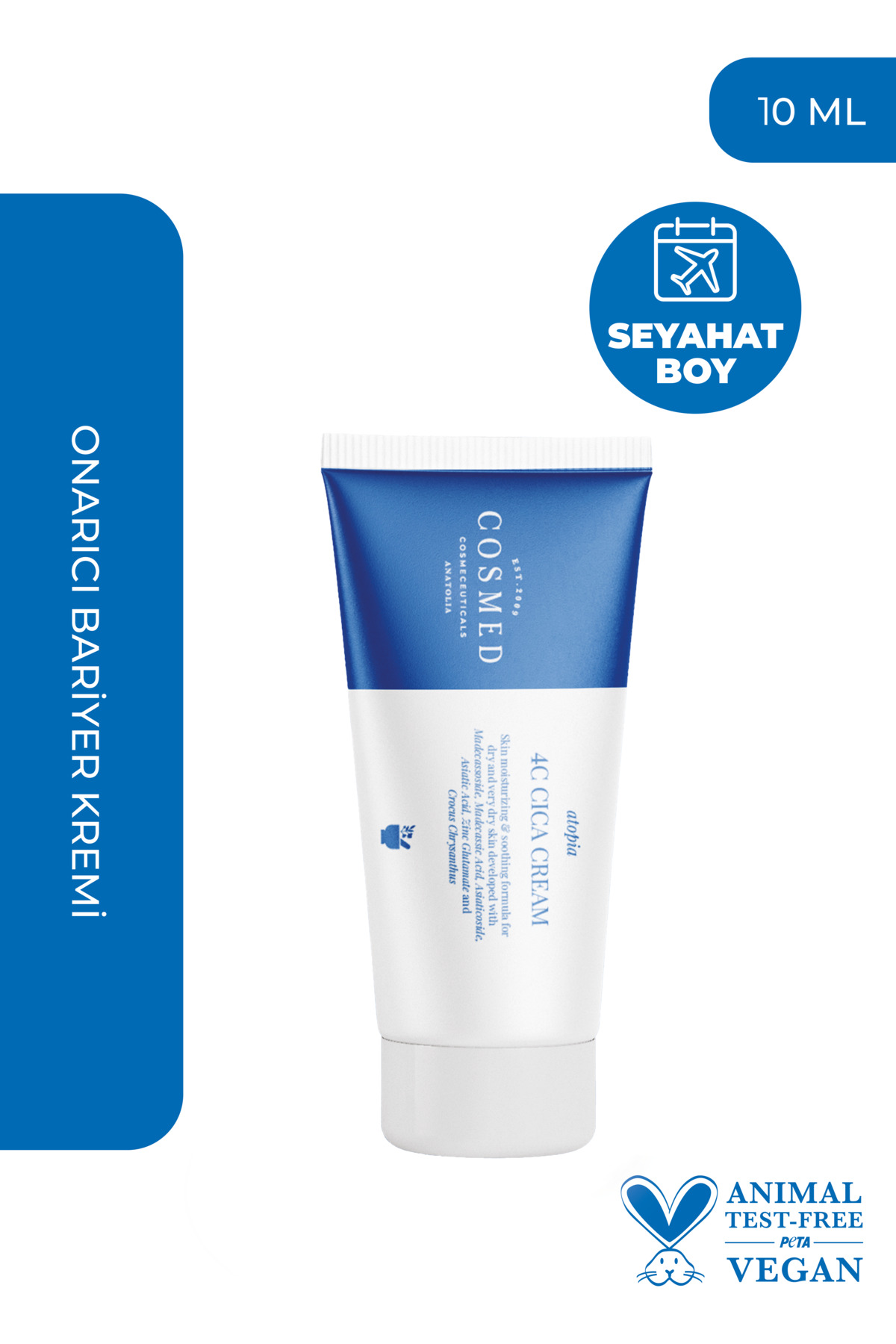 COSMED Yatıştırıcı Onarıcı Bariyer Kremi /Atopia 4C CICA CREAM 10 ML