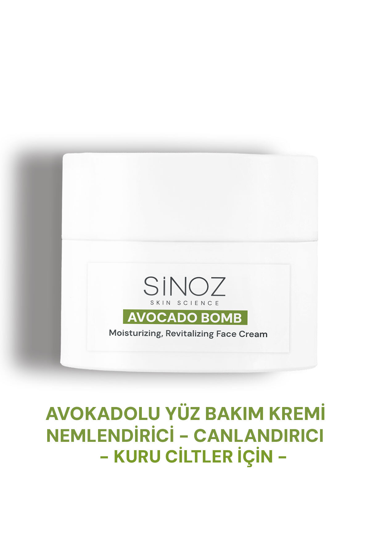 Sinoz Avokado Bomb Yüz Bakım Kremi - Kuru Ciltler İçin Nemlendirici ve Canlandırıcı 50 ml