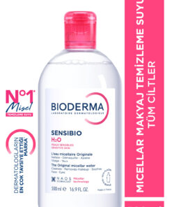 Bioderma Sensibio H2O Hassas ve Normal Ciltler için Micellar Arındırıcı Makyaj Temizleme Suyu 500 ML