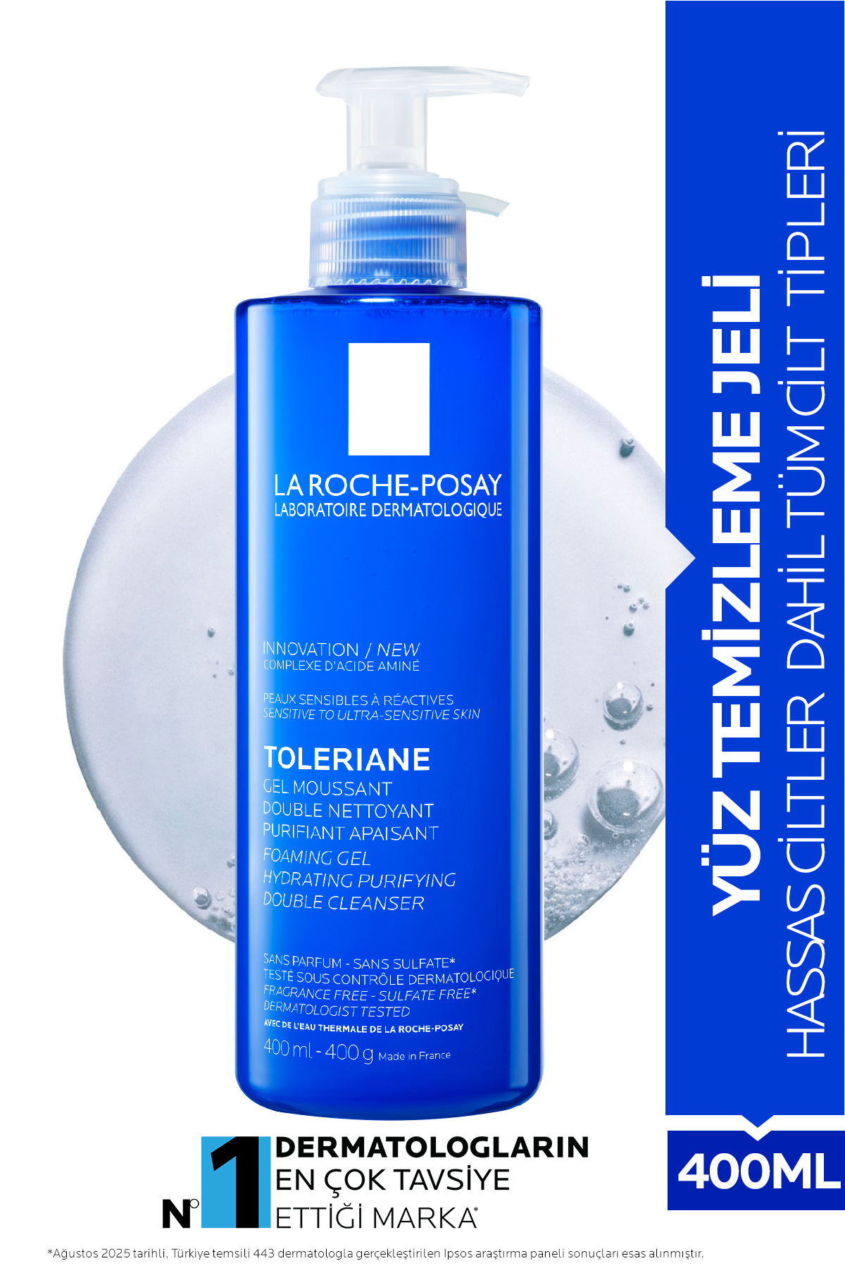 La Roche Posay Toleriane Hassas Ciltler Dahil Tüm Ciltler İçin Temizleme Jeli 400 ml