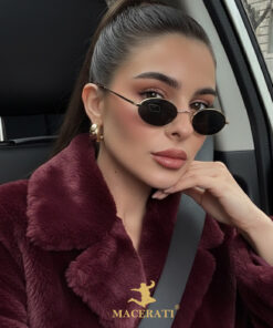 MACERATİ Siyah Cam Rose Çerçeveli Unisex Elips Model Güneş Gözlüğü