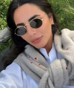 Alternative view of MACERATİ Siyah Cam Rose Çerçeveli Unisex Elips Model Güneş Gözlüğü