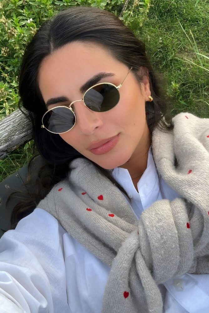 MACERATİ Siyah Cam Rose Çerçeveli Unisex Elips Model Güneş Gözlüğü - Görsel 2