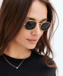 MACERATİ Siyah Cam Rose Çerçeveli Unisex Elips Model Güneş Gözlüğü - Görsel 3