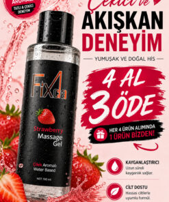 FixCla Çilek Aromalı Kayganlaştırıcı Jel 150 ml – Su Bazlı, Tatlı Koku, Uzun Süreli Kayganlık