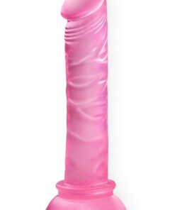 Lolita Shop Esnek Ultra Yumuşak Pembe Jel Dokuda 14 Cm Anal Vajina Kullanılabilen Vantuzlu Realistik Dildo Penis