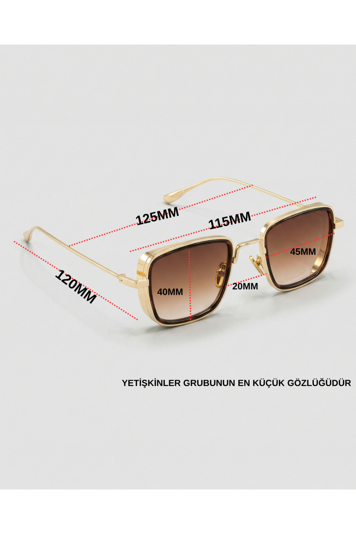 funeyes Edda Small Köşeli (Küçük Güneş Gözlüğü )UV400 Koruma Metal Çerçeve Kasa ve Sap Pinterest model