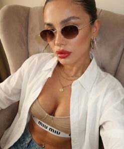 Goldmine Elips Güneş Gözlüğü Unisex Kahverengi Gold